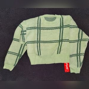 Green cropped sweater